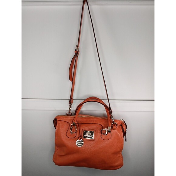 Rowallan Of Scotland Pebble Leather Purse Handbag Cognac Double Handle EUC - Picture 1 of 10
